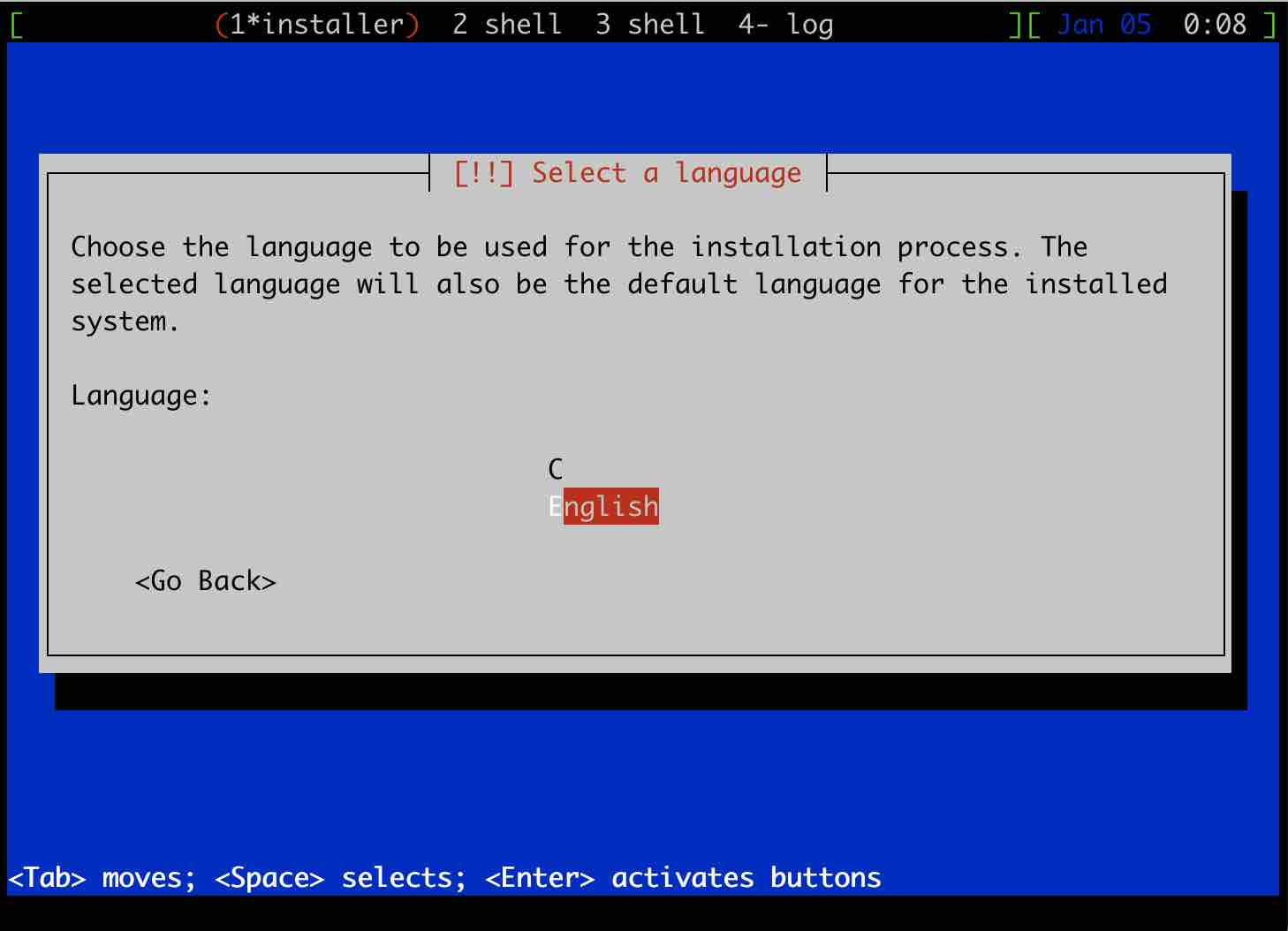 Debian install